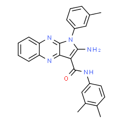 ChemSpider 2D Image | 2-Amino-N-(3,4-dimethylphenyl)-1-(3-methylphenyl)-1H-pyrrolo[2,3-b]quinoxaline-3-carboxamide | C26H23N5O