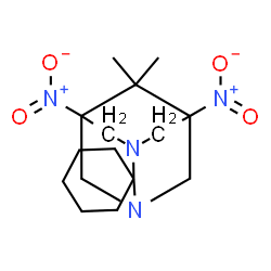 ChemSpider 2D Image | 6',6'-Dimethyl-5',7'-dinitro-1',3'-diazaspiro[cyclohexane-1,2'-tricyclo[3.3.1.1~3,7~]decane] | C15H24N4O4