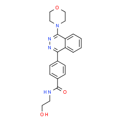 ChemSpider 2D Image | N-(2-Hydroxyethyl)-4-[4-(4-morpholinyl)-1-phthalazinyl]benzamide | C21H22N4O3