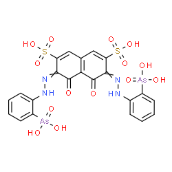 ChemSpider 2D Image | 3,6-Bis[(2-arsonophenyl)hydrazono]-4,5-dioxo-3,4,5,6-tetrahydro-2,7-naphthalenedisulfonic acid | C22H18As2N4O14S2