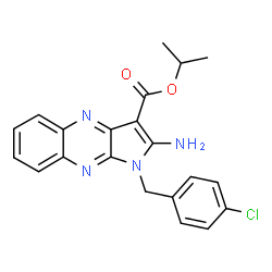 ChemSpider 2D Image | Isopropyl 2-amino-1-(4-chlorobenzyl)-1H-pyrrolo[2,3-b]quinoxaline-3-carboxylate | C21H19ClN4O2