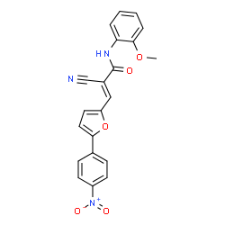 ChemSpider 2D Image | (2E)-2-Cyano-N-(2-methoxyphenyl)-3-[5-(4-nitrophenyl)-2-furyl]acrylamide | C21H15N3O5