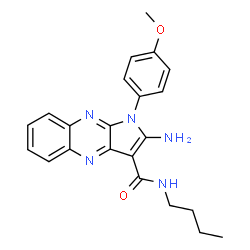 ChemSpider 2D Image | 2-Amino-N-butyl-1-(4-methoxyphenyl)-1H-pyrrolo[2,3-b]quinoxaline-3-carboxamide | C22H23N5O2