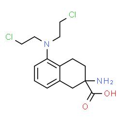 ChemSpider 2D Image | 2-Amino-5-[bis(2-chloroethyl)amino]-1,2,3,4-tetrahydro-2-naphthalenecarboxylic acid | C15H20Cl2N2O2