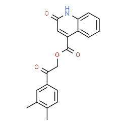 ChemSpider 2D Image | 2-(3,4-dimethylphenyl)-2-oxoethyl 2-hydroxyquinoline-4-carboxylate | C20H17NO4