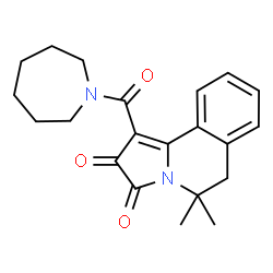 ChemSpider 2D Image | 1-(1-Azepanylcarbonyl)-5,5-dimethyl-5,6-dihydropyrrolo[2,1-a]isoquinoline-2,3-dione | C21H24N2O3