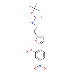 ChemSpider 2D Image | 2-Methyl-2-propanyl 2-{[5-(2-methoxy-4-nitrophenyl)-2-furyl]methylene}hydrazinecarboxylate | C17H19N3O6