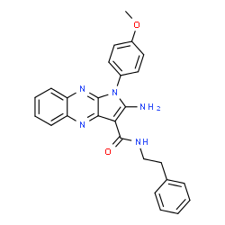 ChemSpider 2D Image | 2-Amino-1-(4-methoxyphenyl)-N-(2-phenylethyl)-1H-pyrrolo[2,3-b]quinoxaline-3-carboxamide | C26H23N5O2