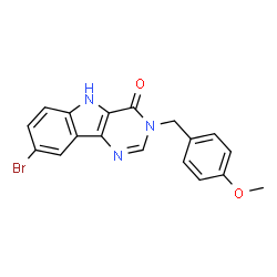 ChemSpider 2D Image | 8-Bromo-3-(4-methoxybenzyl)-3,5-dihydro-4H-pyrimido[5,4-b]indol-4-one | C18H14BrN3O2