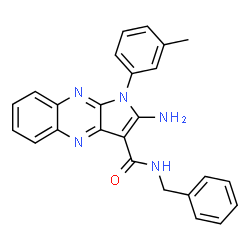 ChemSpider 2D Image | 2-Amino-N-benzyl-1-(3-methylphenyl)-1H-pyrrolo[2,3-b]quinoxaline-3-carboxamide | C25H21N5O
