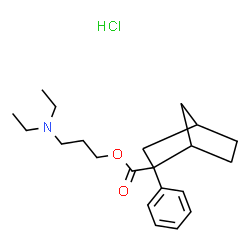 ChemSpider 2D Image | 3-(Diethylamino)propyl 2-phenylbicyclo[2.2.1]heptane-2-carboxylate hydrochloride (1:1) | C21H32ClNO2
