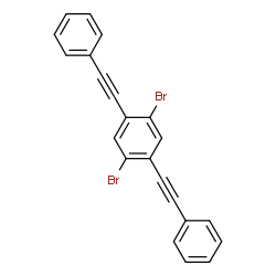 ChemSpider 2D Image | 1,4-Dibromo-2,5-bis(phenylethynyl)benzene | C22H12Br2