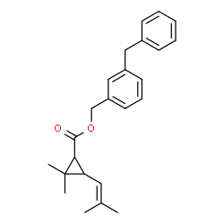 ChemSpider 2D Image | 3-Benzylbenzyl 2,2-dimethyl-3-(2-methyl-1-propen-1-yl)cyclopropanecarboxylate | C24H28O2