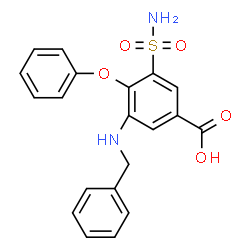 ChemSpider 2D Image | 3-(Benzylamino)-4-phenoxy-5-sulfamoylbenzoic acid | C20H18N2O5S