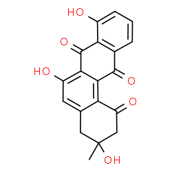 ChemSpider 2D Image | 3,6,8-Trihydroxy-3-methyl-3,4-dihydro-1,7,12(2H)-tetraphenetrione | C19H14O6