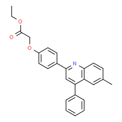 ChemSpider 2D Image | Ethyl [4-(6-methyl-4-phenyl-2-quinolinyl)phenoxy]acetate | C26H23NO3