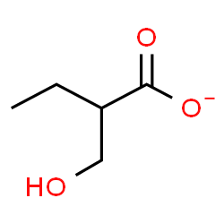 ChemSpider 2D Image | 2-(Hydroxymethyl)butyrate | C5H9O3