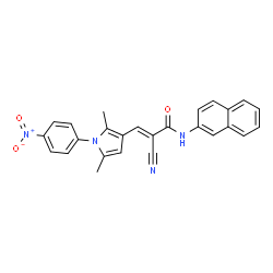 ChemSpider 2D Image | (2E)-2-Cyano-3-[2,5-dimethyl-1-(4-nitrophenyl)-1H-pyrrol-3-yl]-N-(2-naphthyl)acrylamide | C26H20N4O3