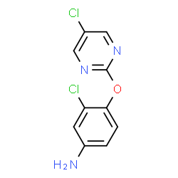 ChemSpider 2D Image | 3-Chloro-4-[(5-chloro-2-pyrimidinyl)oxy]aniline | C10H7Cl2N3O
