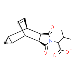 ChemSpider 2D Image | (2R)-2-[(1R,2R,6S,7S,8R,10S)-3,5-Dioxo-4-azatetracyclo[5.3.2.0~2,6~.0~8,10~]dodec-11-en-4-yl]-3-methylbutanoate | C16H18NO4