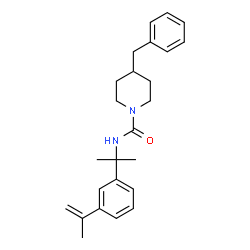 ChemSpider 2D Image | 4-Benzyl-N-[2-(3-isopropenylphenyl)-2-propanyl]-1-piperidinecarboxamide | C25H32N2O