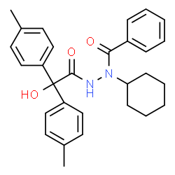 ChemSpider 2D Image | N-Cyclohexyl-N'-{hydroxy[bis(4-methylphenyl)]acetyl}benzohydrazide | C29H32N2O3