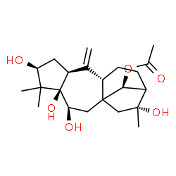 ChemSpider 2D Image | (3beta,6beta,14S)-3,5,6,16-Tetrahydroxygrayanotox-10-en-14-yl acetate | C22H34O6