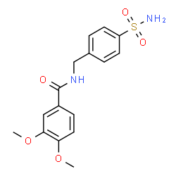 ChemSpider 2D Image | 3,4-Dimethoxy-N-(4-sulfamoylbenzyl)benzamide | C16H18N2O5S