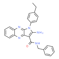 ChemSpider 2D Image | 2-Amino-N-benzyl-1-(4-ethylphenyl)-1H-pyrrolo[2,3-b]quinoxaline-3-carboxamide | C26H23N5O