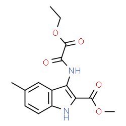 ChemSpider 2D Image | Methyl 3-{[ethoxy(oxo)acetyl]amino}-5-methyl-1H-indole-2-carboxylate | C15H16N2O5
