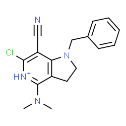 ChemSpider 2D Image | 1-Benzyl-6-chloro-7-cyano-4-(dimethylamino)-2,3-dihydro-1H-pyrrolo[3,2-c]pyridin-5-ium | C17H18ClN4
