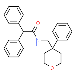 ChemSpider 2D Image | 2,2-Diphenyl-N-[(4-phenyltetrahydro-2H-pyran-4-yl)methyl]acetamide | C26H27NO2