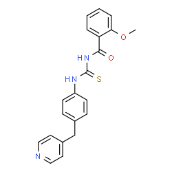 ChemSpider 2D Image | 2-Methoxy-N-{[4-(4-pyridinylmethyl)phenyl]carbamothioyl}benzamide | C21H19N3O2S