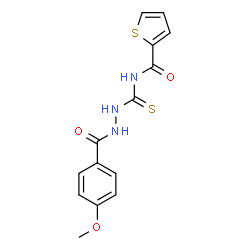 ChemSpider 2D Image | N-{[2-(4-Methoxybenzoyl)hydrazino]carbothioyl}thiophene-2-carboxamide | C14H13N3O3S2