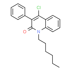 ChemSpider 2D Image | 4-Chloro-1-hexyl-3-phenyl-2(1H)-quinolinone | C21H22ClNO