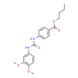ChemSpider 2D Image | Butyl 4-{[(3,4-dimethoxyphenyl)carbamoyl]amino}benzoate | C20H24N2O5