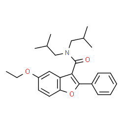 ChemSpider 2D Image | 5-Ethoxy-N,N-diisobutyl-2-phenyl-1-benzofuran-3-carboxamide | C25H31NO3