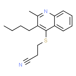 ChemSpider 2D Image | 3-(3-Butyl-2-methyl-quinolin-4-ylsulfanyl)-propionitrile | C17H20N2S