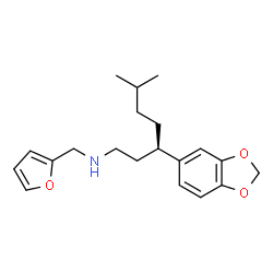 ChemSpider 2D Image | (3S)-3-(1,3-Benzodioxol-5-yl)-N-(2-furylmethyl)-6-methyl-1-heptanamine | C20H27NO3