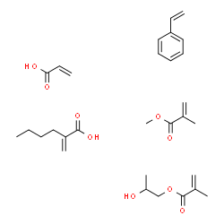 ChemSpider 2D Image | acrylic acid; 2-hydroxypropyl 2-methylprop-2-enoate; 2-methylenehexanoic acid; methyl 2-methylprop-2-enoate; styrene | C30H44O9