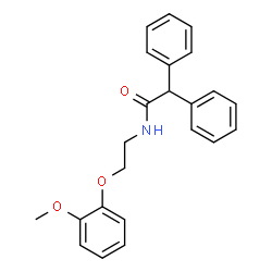 ChemSpider 2D Image | N-[2-(2-Methoxyphenoxy)ethyl]-2,2-diphenylacetamide | C23H23NO3