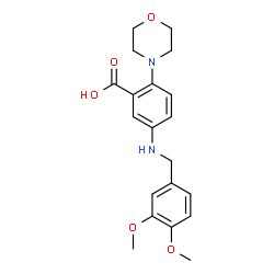 ChemSpider 2D Image | 5-[(3,4-Dimethoxybenzyl)amino]-2-(4-morpholinyl)benzoic acid | C20H24N2O5