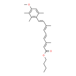 ChemSpider 2D Image | Butyl (2E,4E,6E,8E)-9-(4-methoxy-2,3,6-trimethylphenyl)-3,7-dimethyl-2,4,6,8-nonatetraenoate | C25H34O3