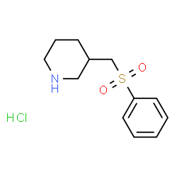 ChemSpider 2D Image | 3-[(Phenylsulfonyl)methyl]piperidine hydrochloride (1:1) | C12H18ClNO2S