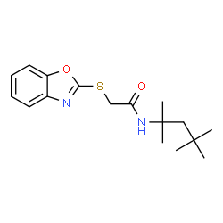 ChemSpider 2D Image | 2-(1,3-Benzoxazol-2-ylsulfanyl)-N-(2,4,4-trimethyl-2-pentanyl)acetamide | C17H24N2O2S