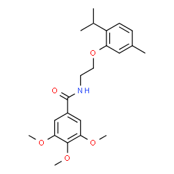 ChemSpider 2D Image | N-[2-(2-Isopropyl-5-methylphenoxy)ethyl]-3,4,5-trimethoxybenzamide | C22H29NO5