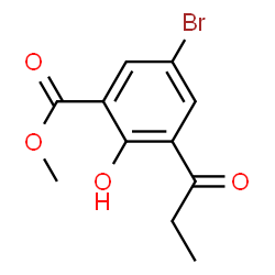 ChemSpider 2D Image | Methyl 5-bromo-2-hydroxy-3-propionylbenzoate | C11H11BrO4