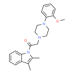 ChemSpider 2D Image | 1-(2,3-Dimethyl-1H-indol-1-yl)-2-[4-(2-methoxyphenyl)-1-piperazinyl]ethanone | C23H27N3O2