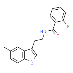 ChemSpider 2D Image | 2-Fluoro-N-[2-(5-methyl-1H-indol-3-yl)ethyl]benzamide | C18H17FN2O