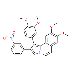 ChemSpider 2D Image | 1-(3,4-Dimethoxyphenyl)-8,9-dimethoxy-2-(3-nitrophenyl)pyrrolo[2,1-a]isoquinoline | C28H24N2O6